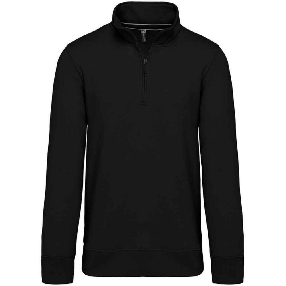 Kariban Mens Zip Neck Sweatshirt / Black